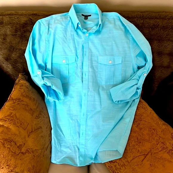 Alfani | Shirts | Alfani Mens Large Aqua Dress Shirt | Poshmark Alfani | Shirts | Alfani Mens Large Aqua Dress Shirt | Poshmark